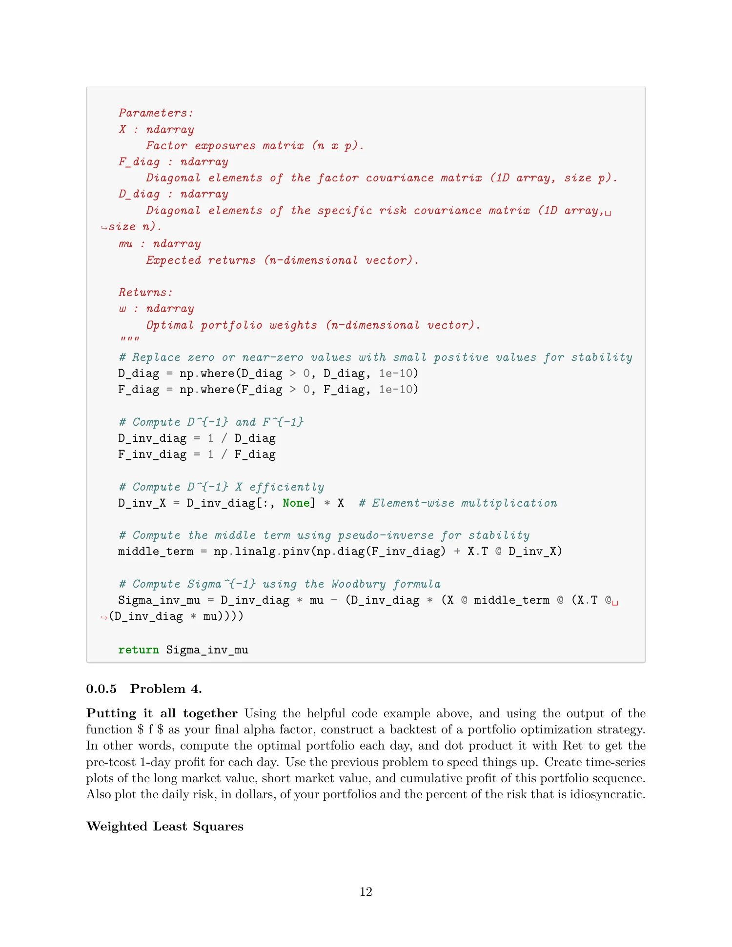 Factor risk & portfolio construction, report page 12 of 29