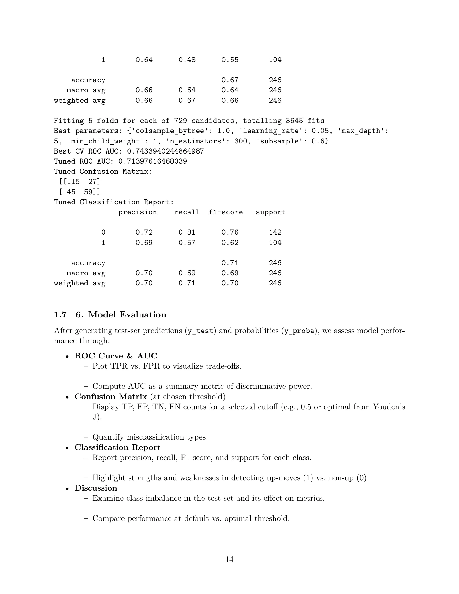 SPY classification study, report page 14 of 20