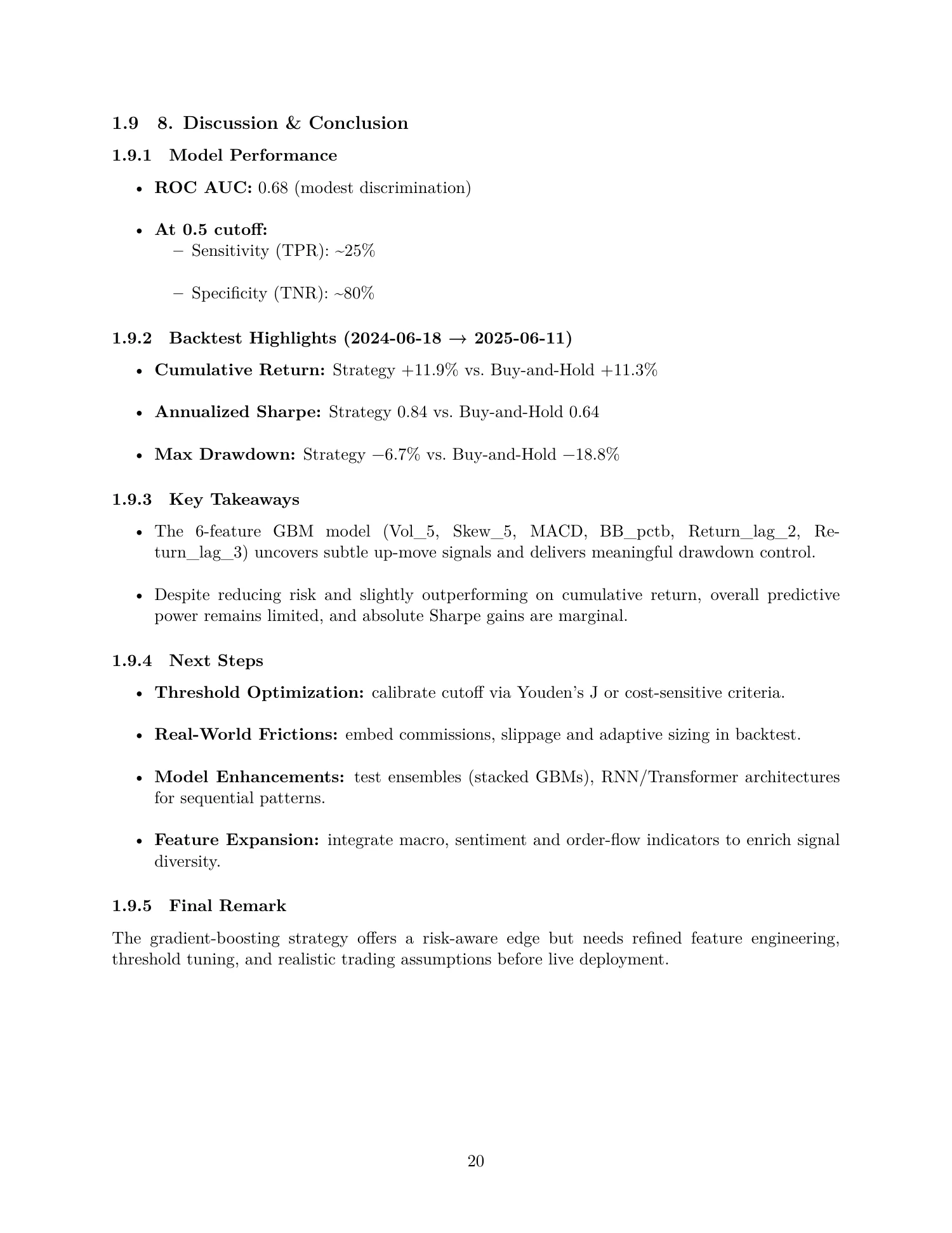 SPY classification study, report page 20 of 20