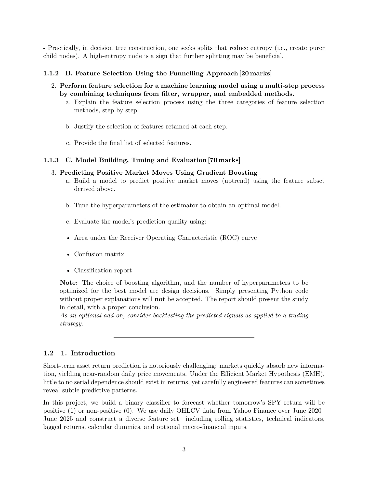 SPY classification study, report page 3 of 20