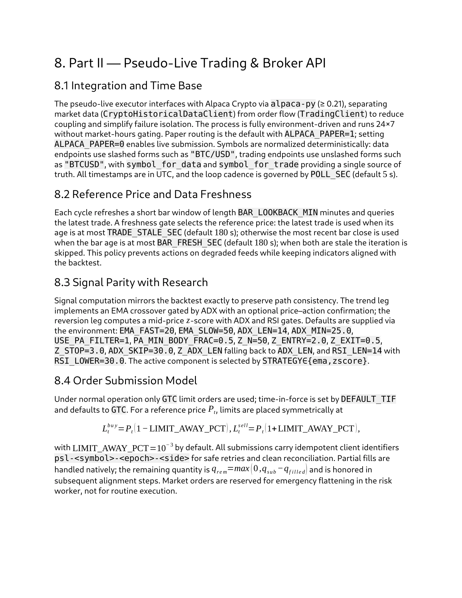 Strategy research & paper trading, report page 14 of 27