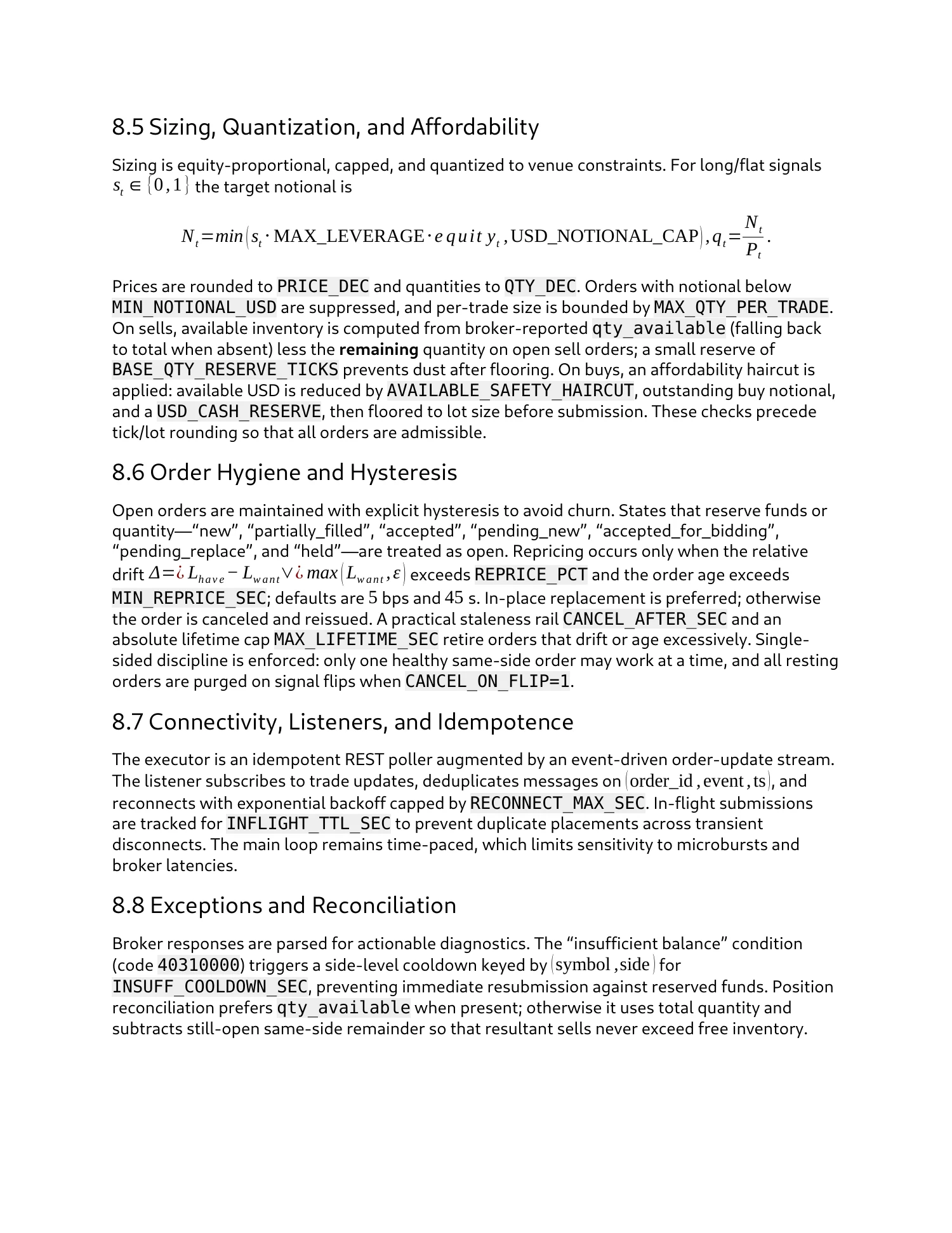 Strategy research & paper trading, report page 15 of 27