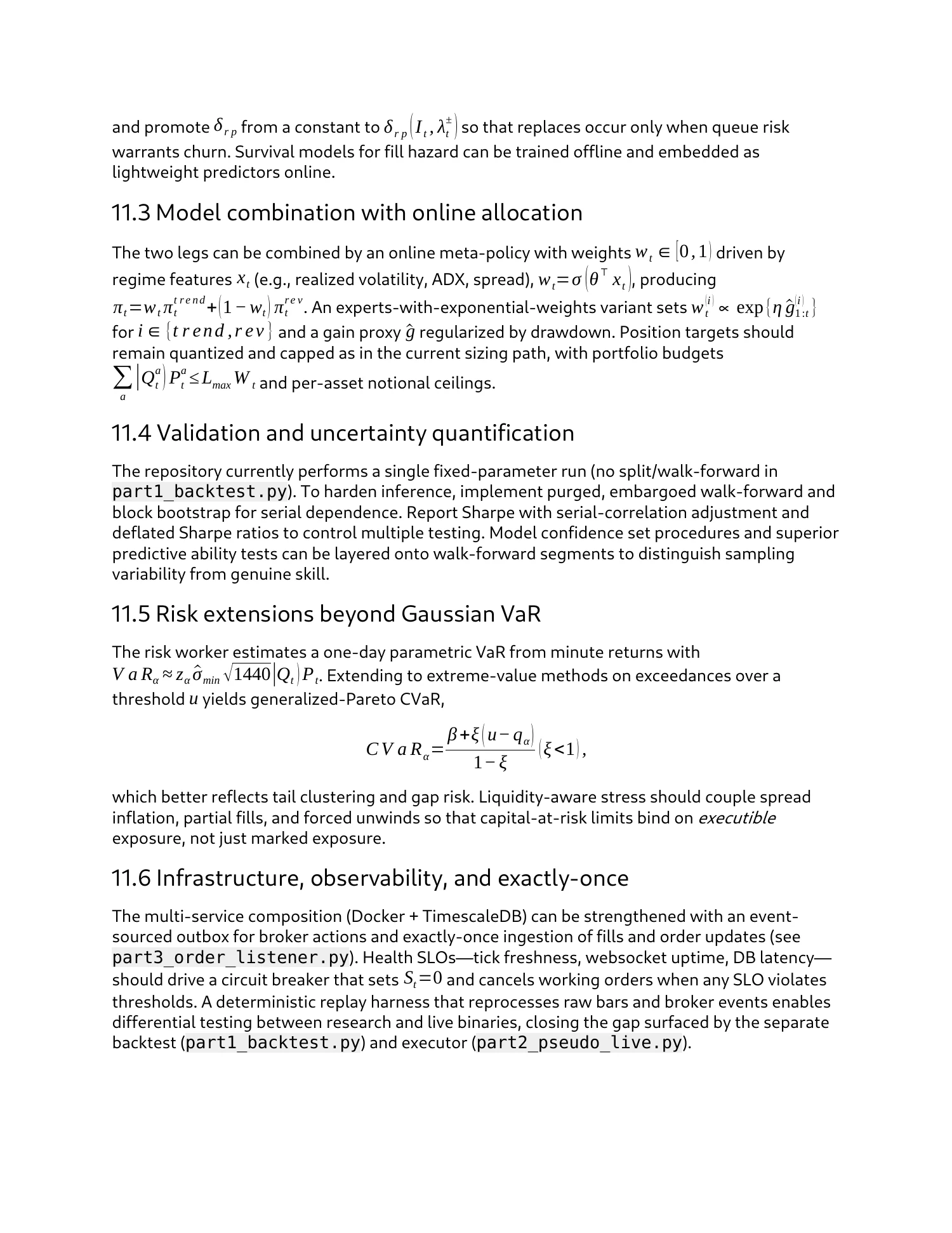 Strategy research & paper trading, report page 21 of 27