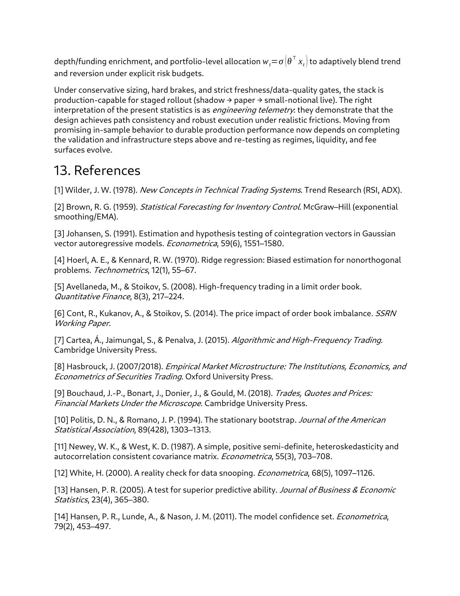 Strategy research & paper trading, report page 23 of 27