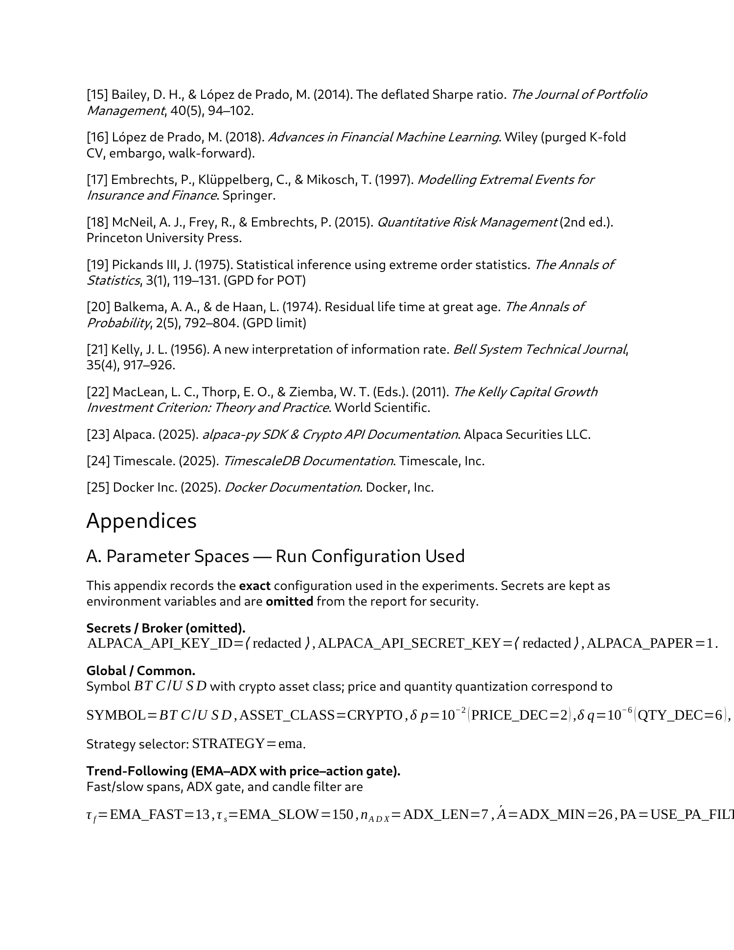 Strategy research & paper trading, report page 24 of 27