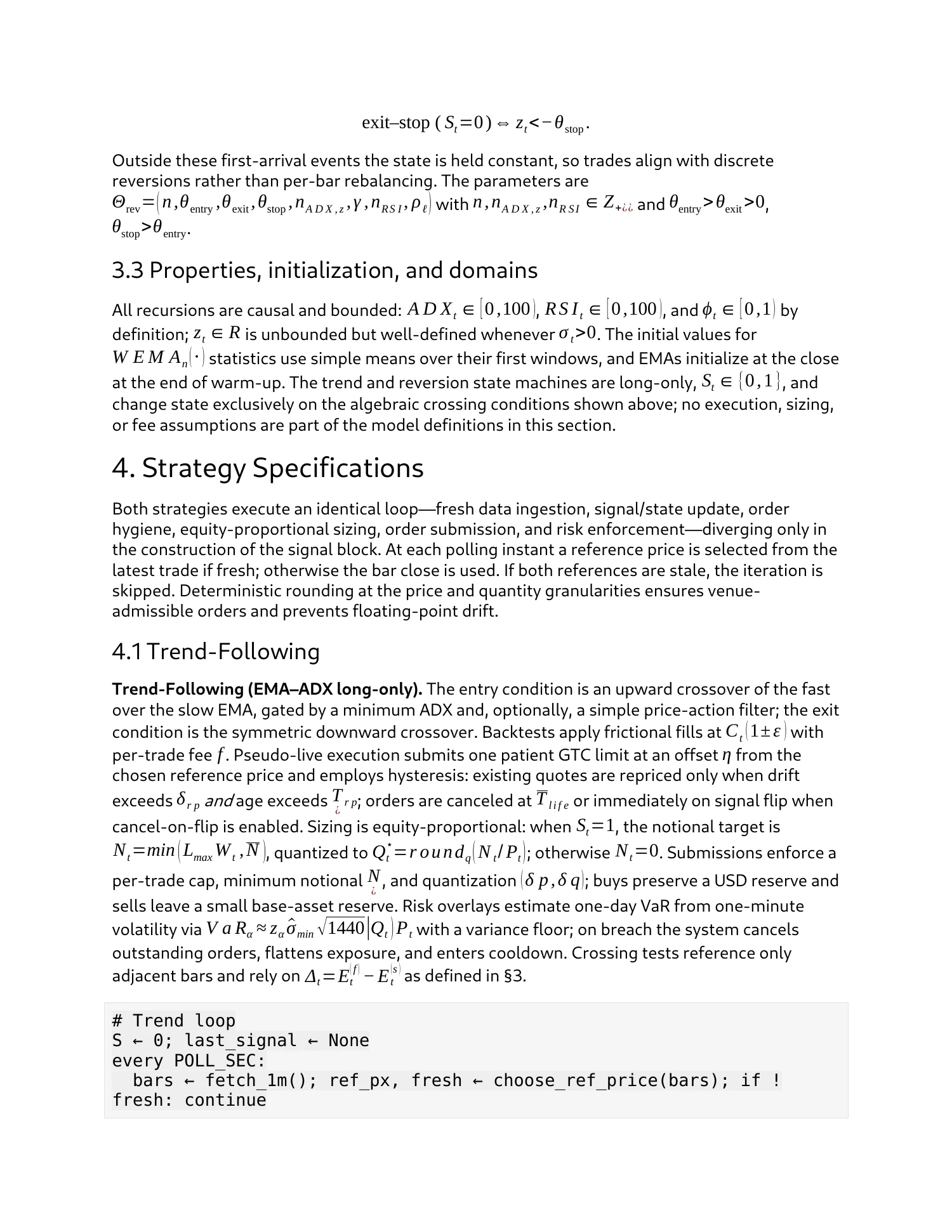 Strategy research & paper trading, report page 6 of 27